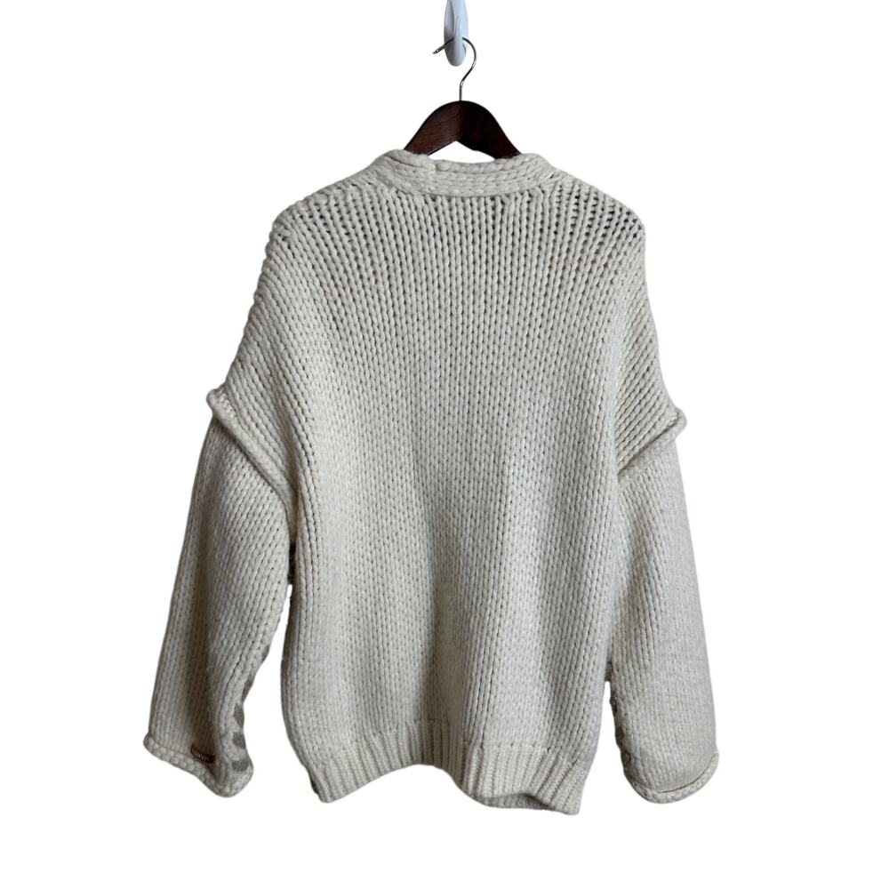 Lunya Lofty Wool Whip Stitch Cardigan Cream Womans L/XL - Picture 5 of 14
